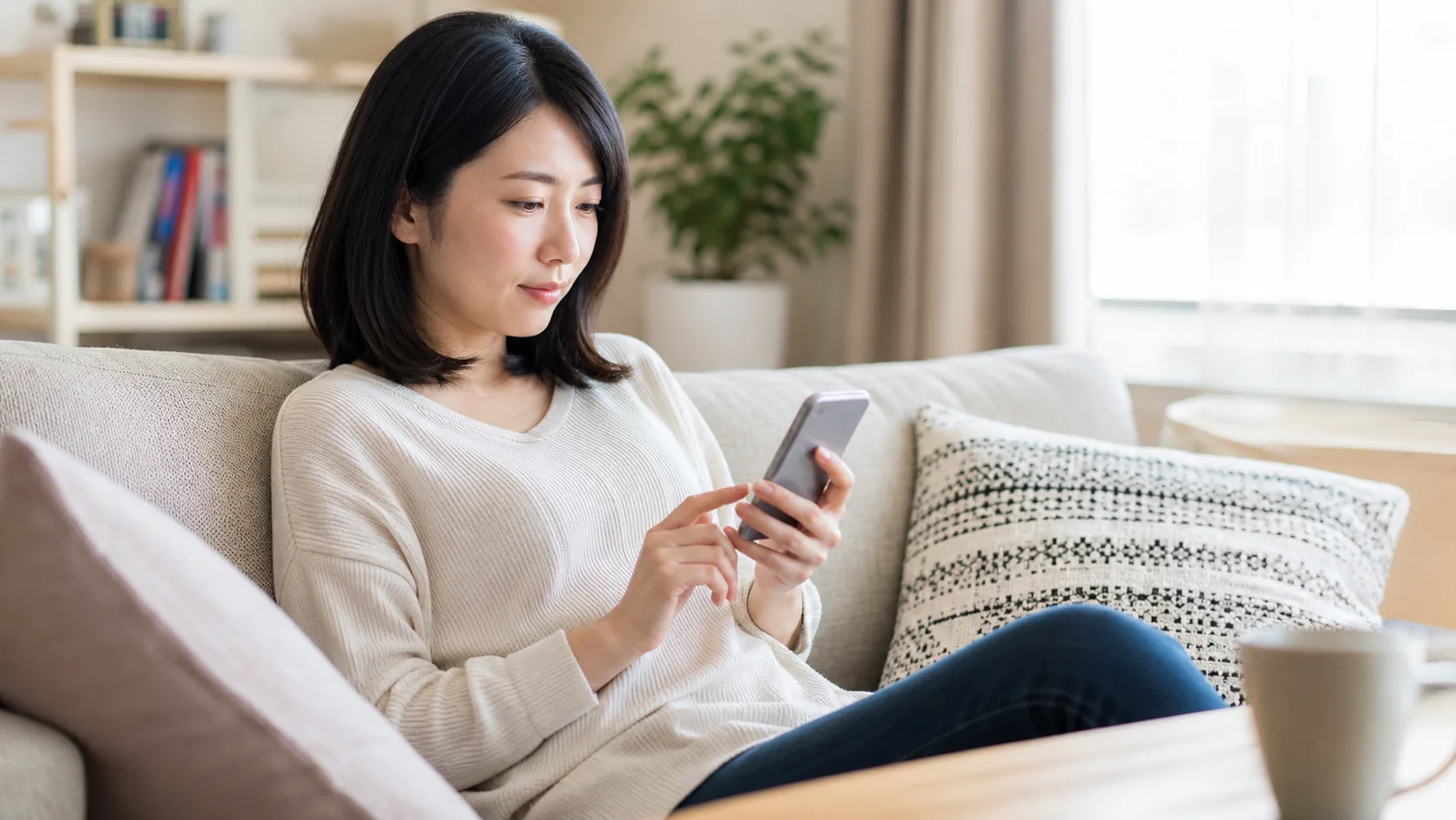 スマホでジムの料金プランを調べているところ