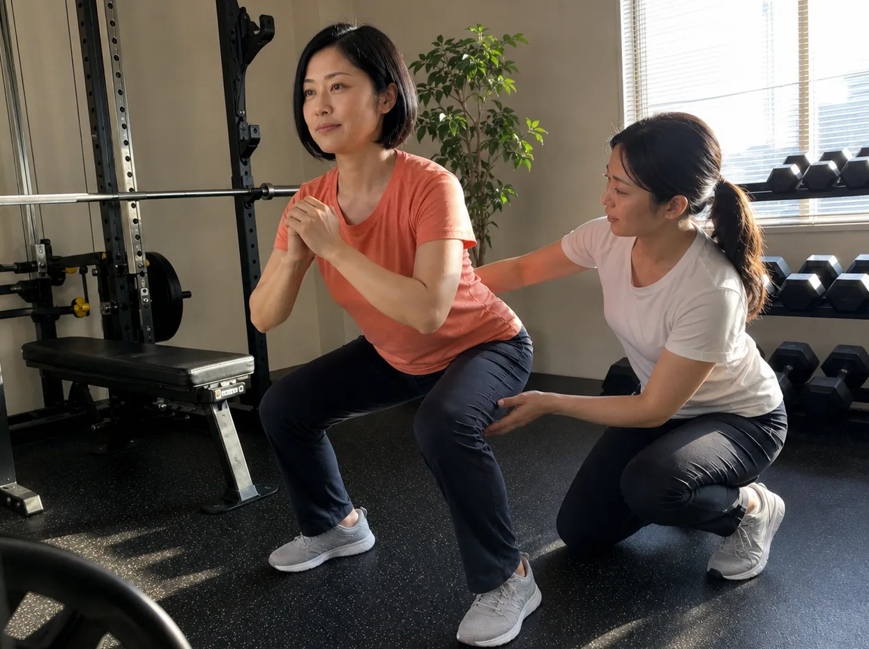 個室でトレーニングする様子